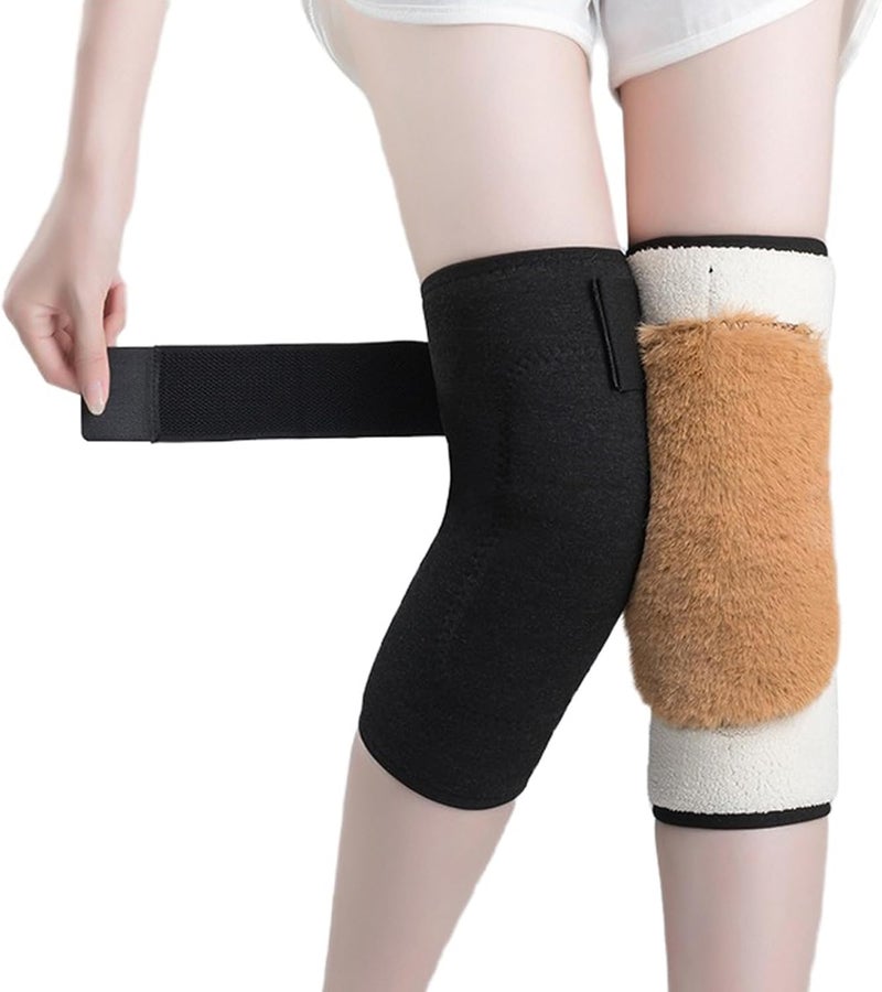 PURFUN Men Women Thick Wool Leg Warmers Winter Thermal Rheumatic Arthritis Ski Cycling Knee Braces Leg Sleeves Wraps Support - Image 1